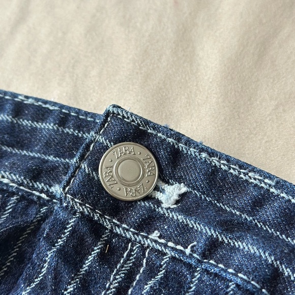 Zara Pin Striped Denim Corset Top - Picture 5 of 6